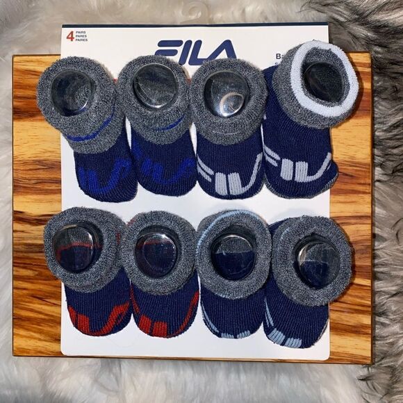 FILA Baby Booties Foot Warmers 4 Pair 18-24 Month Old New - Picture 2 of 3